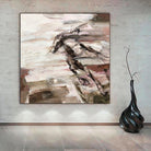 Abstract Horse Paintings On Canvas In Beige And Brown Colors Impressionist Artwork Contemporary Textured Wall Hanging Decor | PERSISTENCE - Trend Gallery Art | Original Abstract Paintings