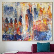 Large Original Abstract Colorful Painting On Canvas Abstract Figurative Art Textured Oil Painting Expressionist People Art Handmade Painting | CROWD - Trend Gallery Art | Original Abstract Paintings