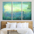 Green Abstract Painting Large Canvas Wall Art Blue Abstract Painting | TURQUOISE MEADOW - Trend Gallery Art | Original Abstract Paintings