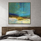 Oversized Neutral Abstract Paintings On Canvas Teal Blue Wall Art Original Oil Fine Art | SMALL DAM - Trend Gallery Art | Original Abstract Paintings