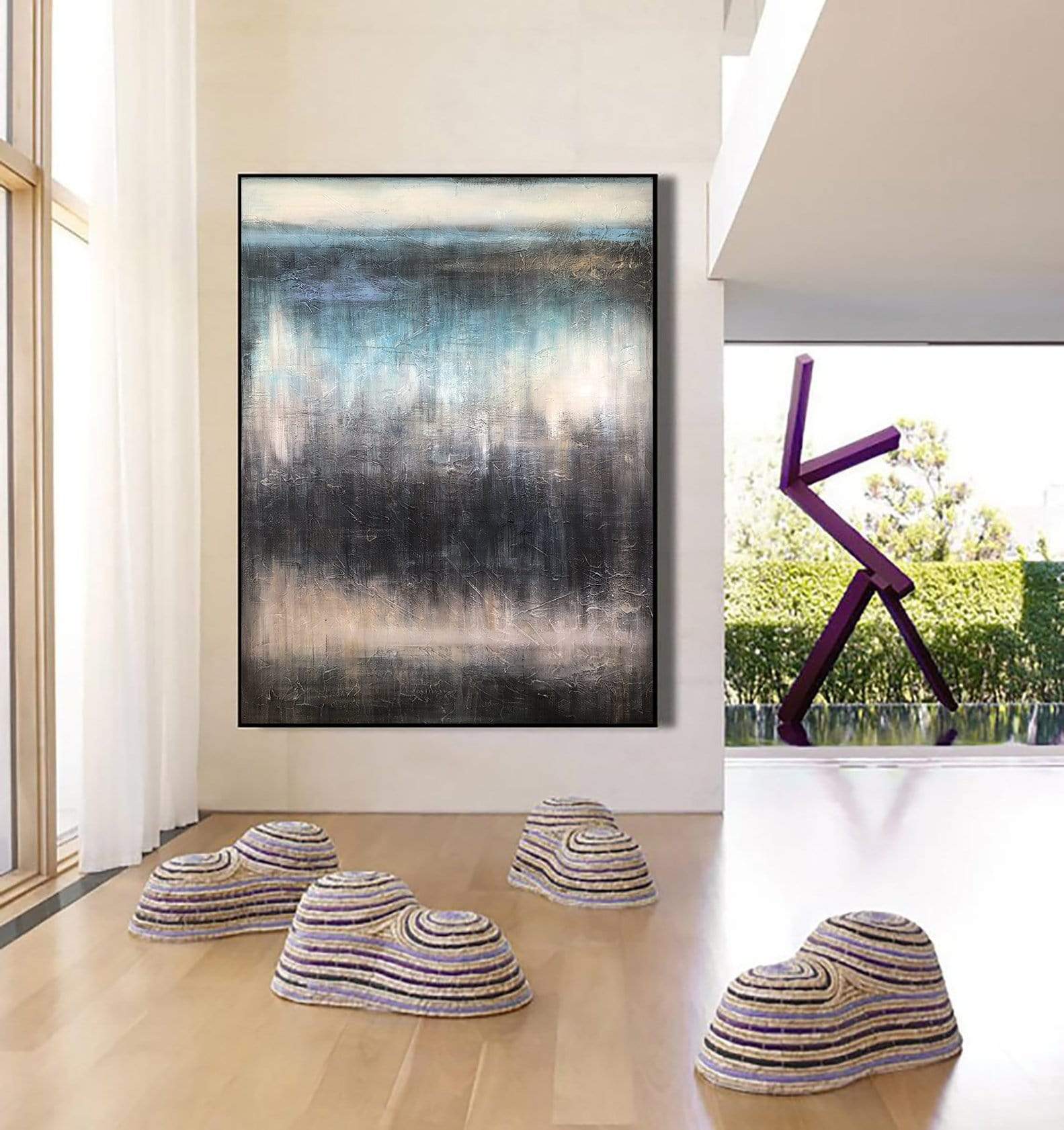 Large Artwork For Wall Black Art Canvas Modern Abstract Painting Unique Wall Art | ETERNAL SHINING 72"x54" - Trend Gallery Art | Original Abstract Paintings