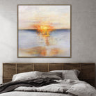 Oversized Abstract Ocean Oil Paintings On Canvas Sunset Wall Art Contemporary Wall Decor | BEIGE SUNSET - Trend Gallery Art | Original Abstract Paintings