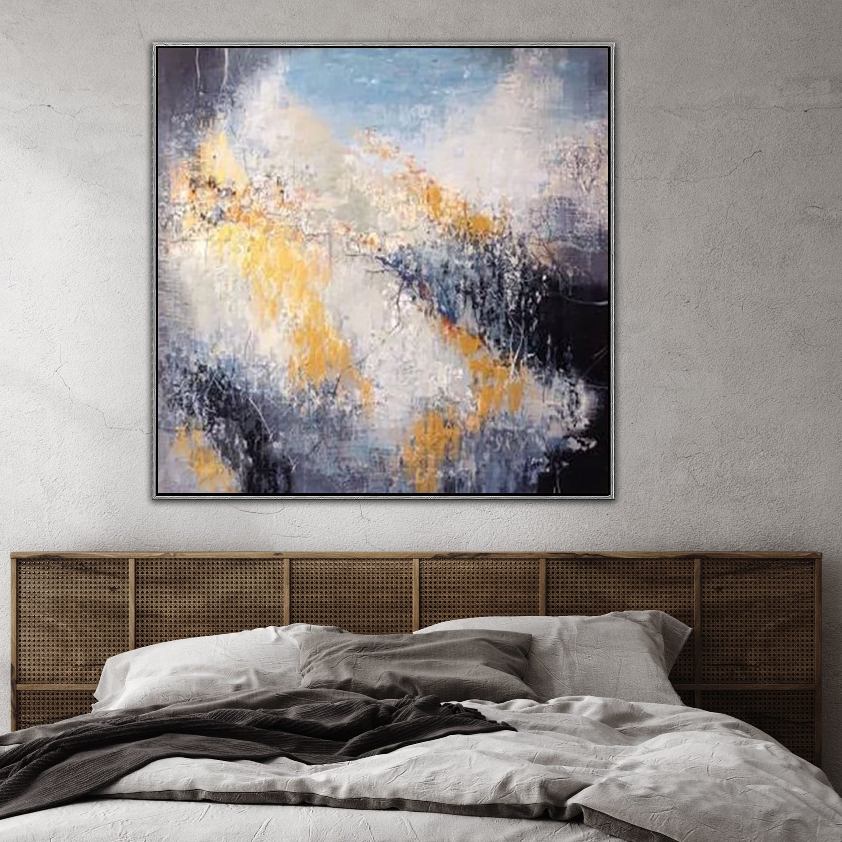 Autumn Abstract Painting Gold and White Art | AUTUMN MEMORY - Trend Gallery Art | Original Abstract Paintings