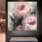 Large Flower Painting on Canvas Abstract Floral Art Oil Impasto Painting Pink Art | SPRING PEONIES - Trend Gallery Art | Original Abstract Paintings