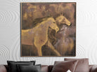 Brown Horses Painting Modern Impressionist Art Luxury Painting Abstract Animal Painting Textured Wall Art | RUNNING HORSES 46"x46" - Trend Gallery Art | Original Abstract Paintings