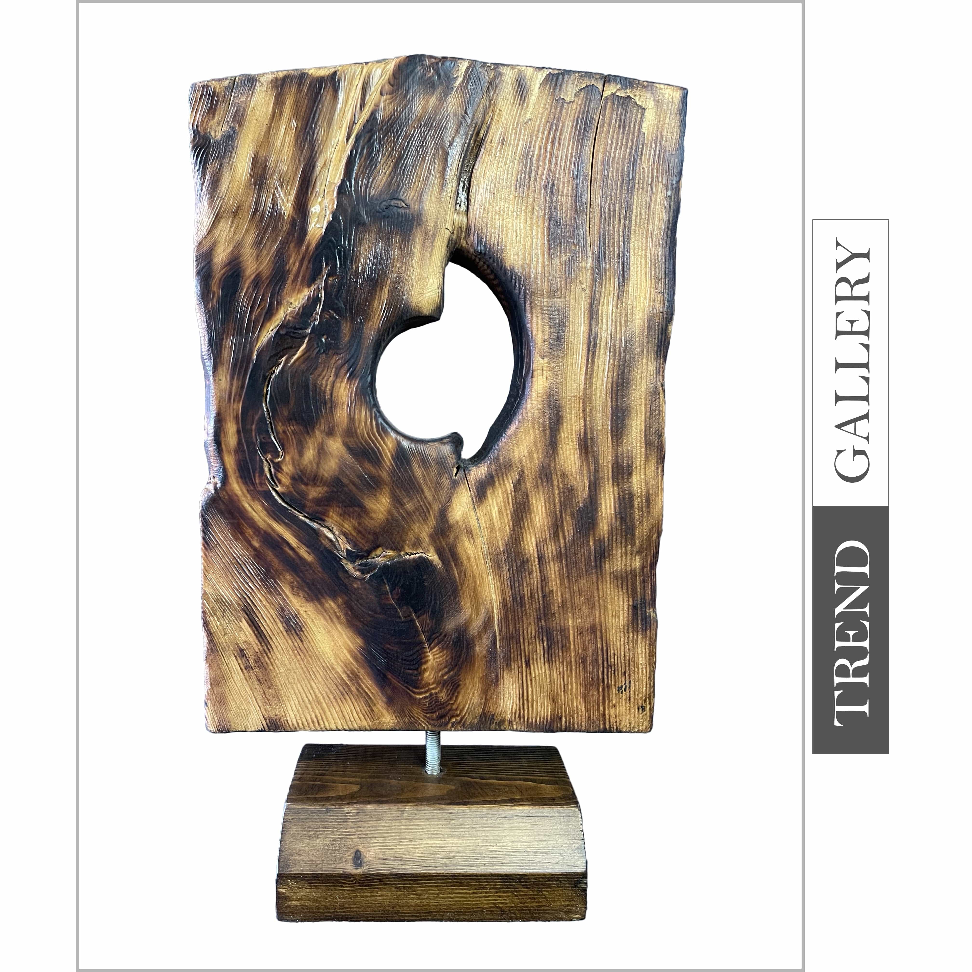 Original Square Figure Wood Sculpture Creative Table Statue Abstract Art Wood Decor for Desktop | SECRET 19.2"x11" - Trend Gallery Art | Original Abstract Paintings