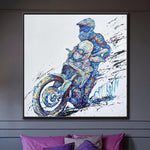 Large Original Motorcycle Paintings On Canvas Abstract Motorsport Wall Art | OBSESSION