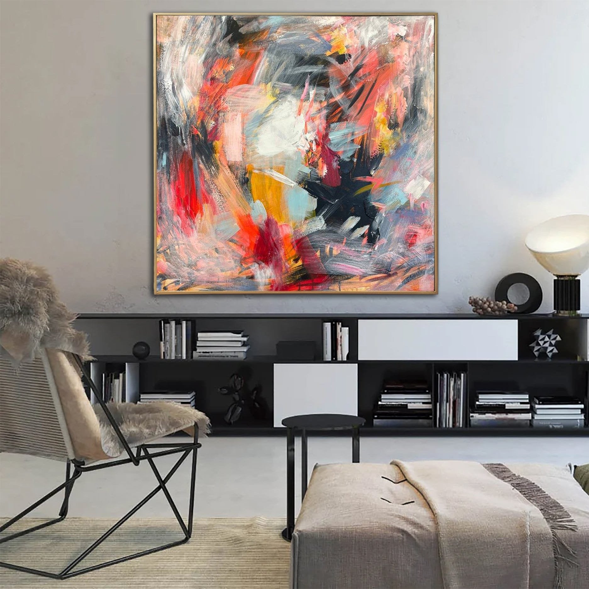 Large Abstract Painting On Canvas Colorful Paintings Abstract Art Original Oil Beige Painting Modern Paintings Acrylic Wall Art Office Decor | MOTLEY - Trend Gallery Art | Original Abstract Paintings