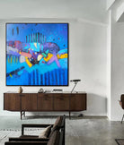 Large Blue Paintings On Canvas Abstract Graffiti Painting Original Handmade Painting Ukraine Artist | BLUE GRAFFITI - Trend Gallery Art | Original Abstract Paintings