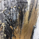 Black And White Painting Gold Leaf Modern Painting Oversized Abstract Painting On Canvas | ENERGY FLOWS - Trend Gallery Art | Original Abstract Paintings