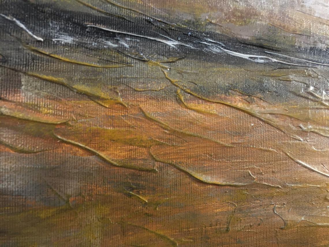 Abstract Landscape Paintings On Canvas Earth Tones Wall Art | BEFORE SUNSET - Trend Gallery Art | Original Abstract Paintings