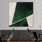 Large Green Abstract Painting Abstract Green Art on Canvas Original Modern Wall Art White and Green Art Geometric Wall Art | GREEN GEOMETRY - Trend Gallery Art | Original Abstract Paintings