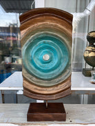 Original Wood Sculpture Astral Sculpture Creative Hand Carved Desktop Art Abstract Wood Table Figurine | HEART OF WATER 22.4"x10.2" - Trend Gallery Art | Original Abstract Paintings