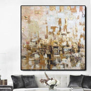 Abstract Painting Canvas Large Abstract Oil Painting Gold Original | GOLDEN WEAVING