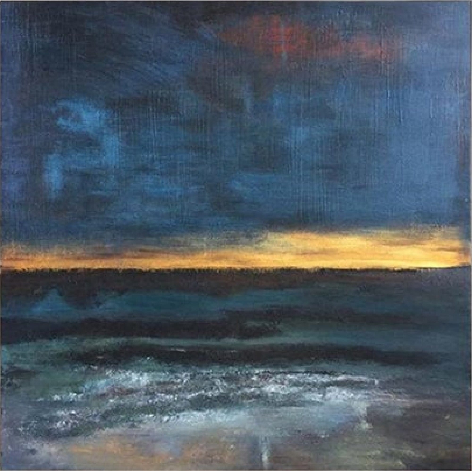 Abstract  Acrylic Painting On Canvas Blue Painting Gold Painting Sunset Painting | STORMY SEA - Trend Gallery Art | Original Abstract Paintings