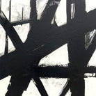 Large Framed Canvas Black White Oil Painting Line Wall Art Franz Kline style Canvas Artwork Texture Painting | MANHATTAN - Trend Gallery Art | Original Abstract Paintings