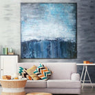 Extra Large Abstract Painting Blue Canvas White Wall Art Ocean Art | AWARENESS OF REALITY - Trend Gallery Art | Original Abstract Paintings