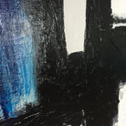 Large Canvas Art Original Black And White Art Blue Canvas Franz Kline style Texture Art | UNEXPLAINABLE FEELING - Trend Gallery Art | Original Abstract Paintings