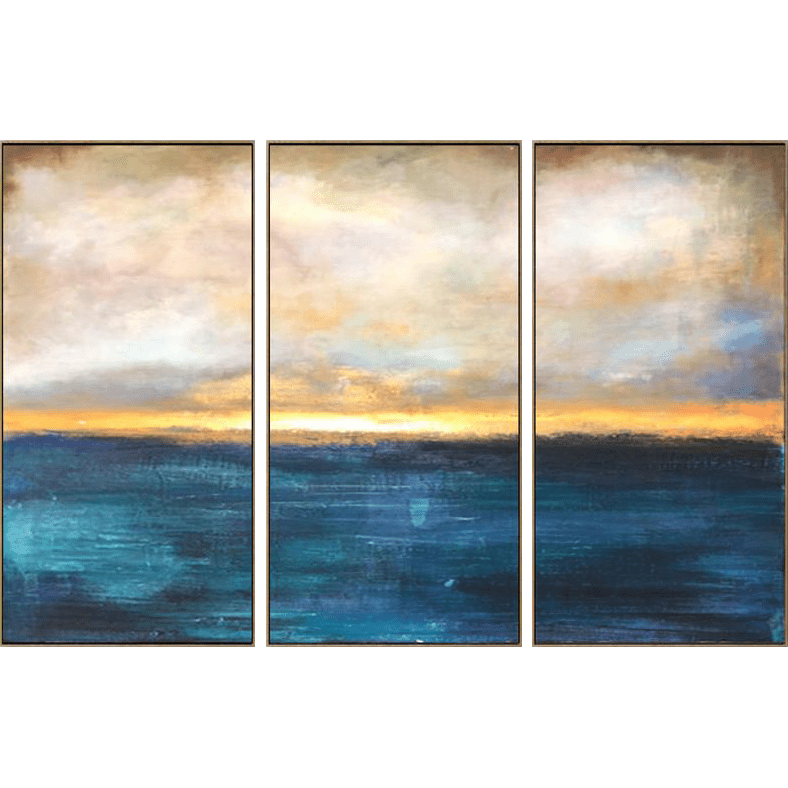 Large Oil Painting Original Canvas Blue Abstract Painting Gray Painting Sunset Painting | SUMMER SUNSET - Trend Gallery Art | Original Abstract Paintings