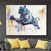 Black panther art Black panther decor Black panther Oil painting | SUDDEN ATTACK