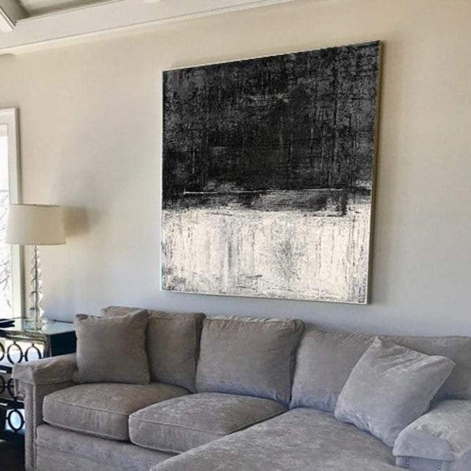 Extra Large Black And White Abstract Painting Wall Art Original Contemporary Wall Decor | SERENITY - Trend Gallery Art | Original Abstract Paintings