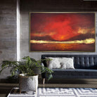 Abstract Oil Painting Oversized Abstract Paintings On Canvas Red Painting Gold Leaf Painting Original Modern Art | FIRE SKY - Trend Gallery Art | Original Abstract Paintings