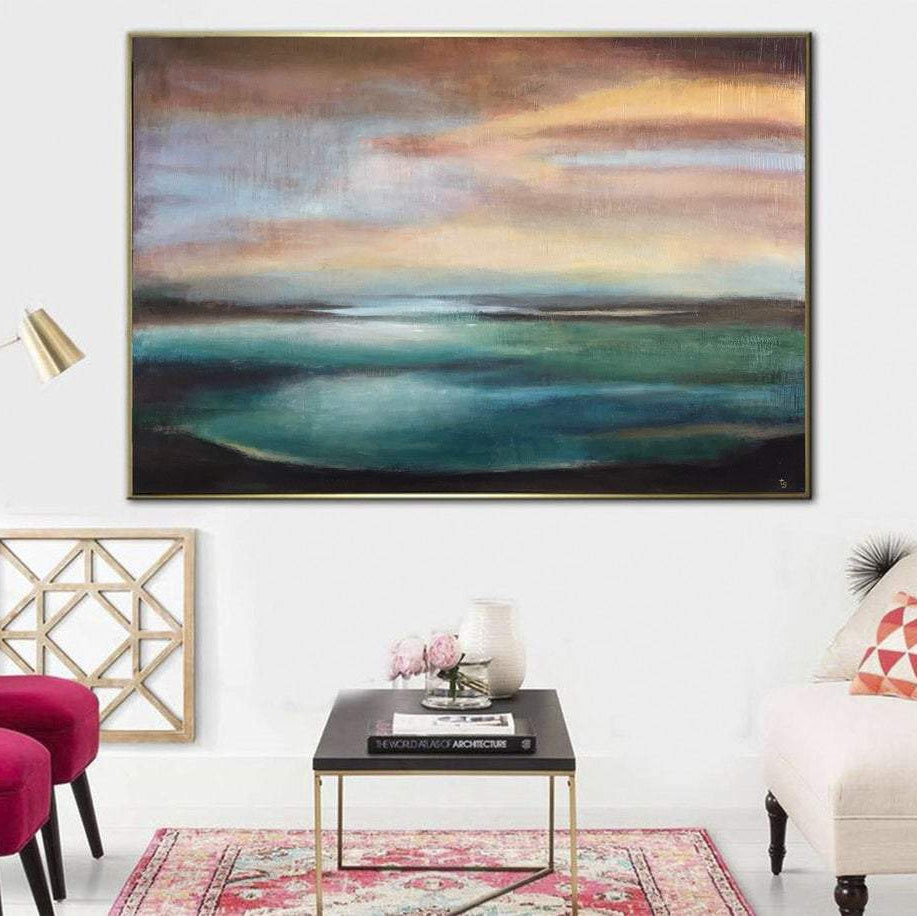 Large Abstract Sea Painting Abstract Landscape Painting Ocean Abstract Painting Original Abstract Wall Paintings On Canvas | WARM MEMORIES - Trend Gallery Art | Original Abstract Paintings