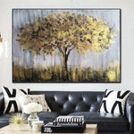 Large Original Paintings On Canvas Golden Art Tree Painting Canvas Wall Art Gold Modern Painting | AUTUMN COLORS