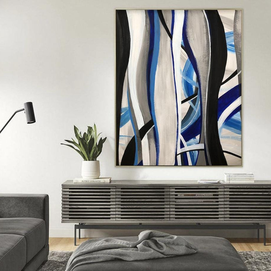 Original Abstract Painting Oversized Abstract Painting Blue Painting Abstract Acrylic Paintings On Canvas | SEA'S SONGS - Trend Gallery Art | Original Abstract Paintings