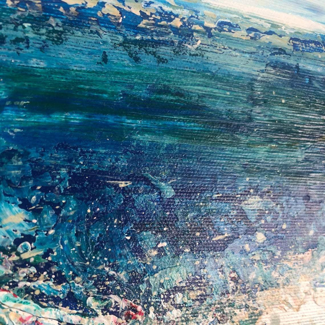 Original Blue Painting Seascape Landscape Acrylic Painting Extremely Unique Painting Contemporary Painting Turquoise Abstract Wall Painting | SPLASH - Trend Gallery Art | Original Abstract Paintings