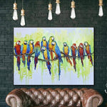 Large Painting Original Artwork Bird Painting Parrots Painting Oil On Canvas | MACAWS