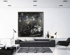 Oversized Black Abstract Painting On Canvas Oil Acrylic Artwork Modern Wall Decor | FOLLOW THE WHITE RABBIT - Trend Gallery Art | Original Abstract Paintings