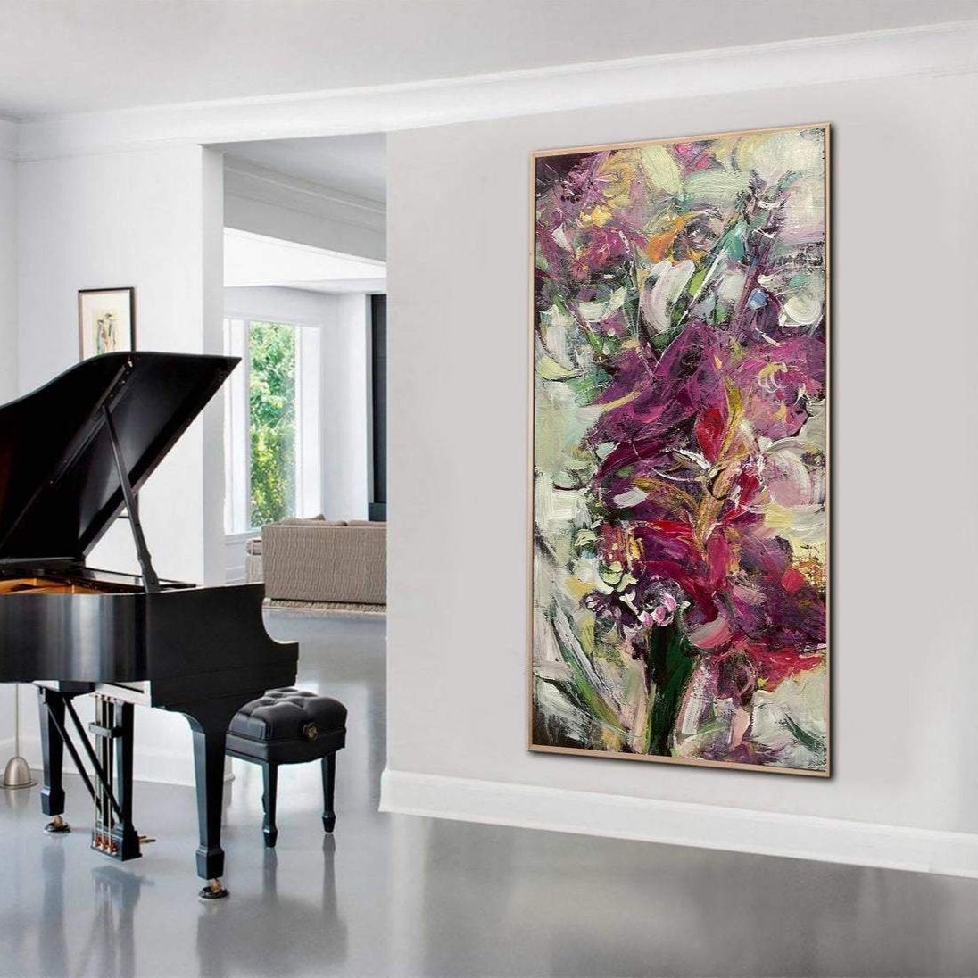 Large Abstract Canvas Flowers Bouquet Painting Colorful Oil Painting Unique Wall Art Abstract Fine Art Modern Art Wall Decor | BOUQUET OF FLOWERS - Trend Gallery Art | Original Abstract Paintings