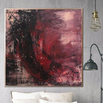 Large Original Red Abstract Paintings On Canvas Unique Texture Art Modern Fine Art Handmade Artwork | RED SKY