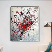 Bright Red Minimalist Abstract Canvas Art Painting, Abstract Canvas Painting, Relief Appearance Wall Art, Textured Painting, Modern Painting | SPLASH OF COLORS - Trend Gallery Art | Original Abstract Paintings
