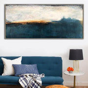 Large Framed Art Landscape Painting On Canvas Abstract Sunset Wall Art Blue Painting Modern Wall Art Acrylic | NIGHT FOREST - Trend Gallery Art | Original Abstract Paintings