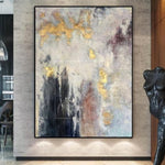 Abstract Gray Oil Paintings On Canvas Original Water Splash Artwork Mo