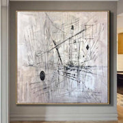 Large Original Painting On Canvas Modern Black And White Acrylic Artwork | COBWEB - Trend Gallery Art | Original Abstract Paintings
