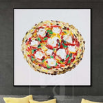 Large Pizza Painting Colorful Oil Painting Abstract Modern Art Pizza | DELIZIOSO