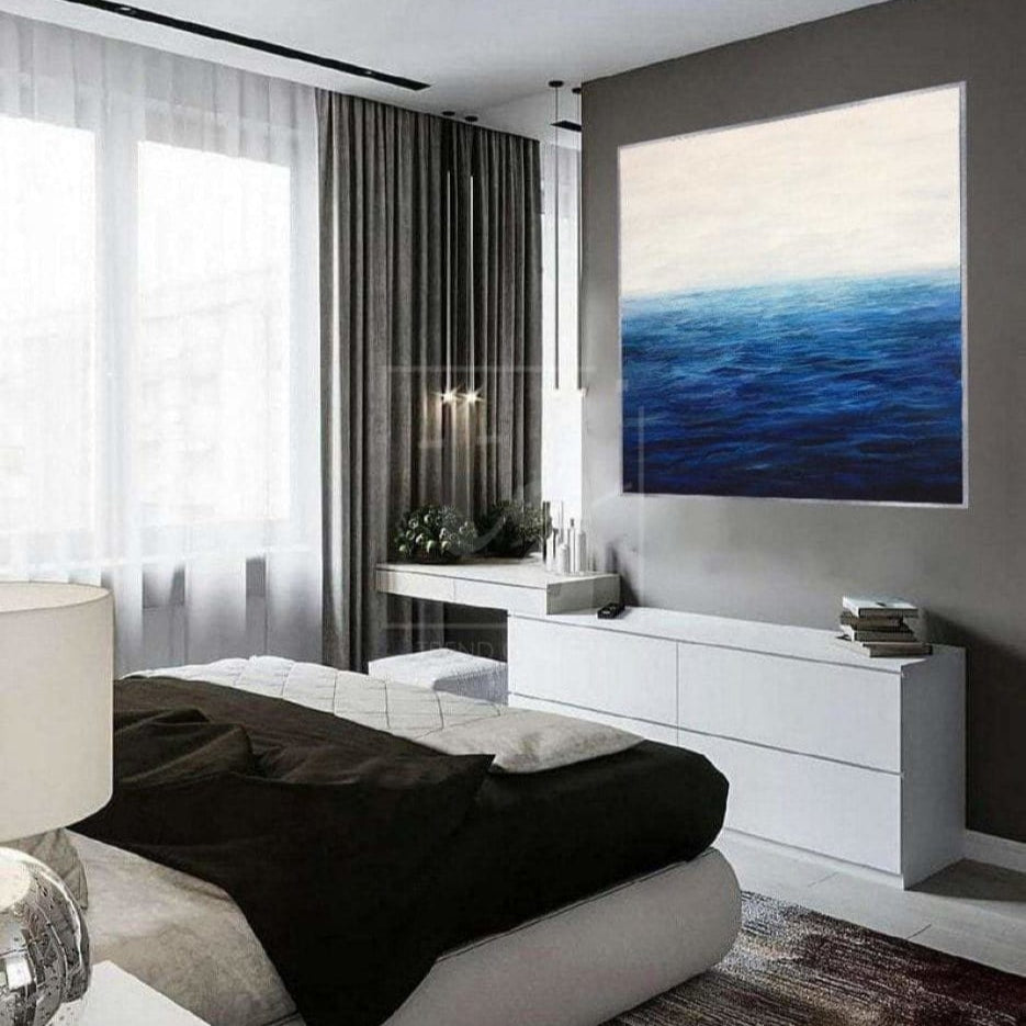 Large Sea Painting On Canvas Acrylic Painting On Canvas Blue Sea Abstract Painting | ENDLESS OCEAN - Trend Gallery Art | Original Abstract Paintings