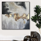 Abstract Oil Painting Black and White Wall Art Gold Leaf Acrylic Artwork for Bedroom | FETTERS OF THE SOUL 40"x40" - Trend Gallery Art | Original Abstract Paintings